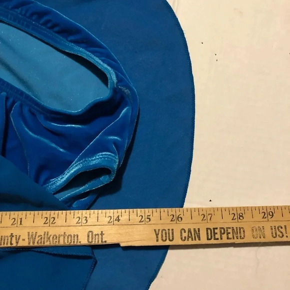 Blue Velour Figure  Skating Dress - Picture 11 of 11